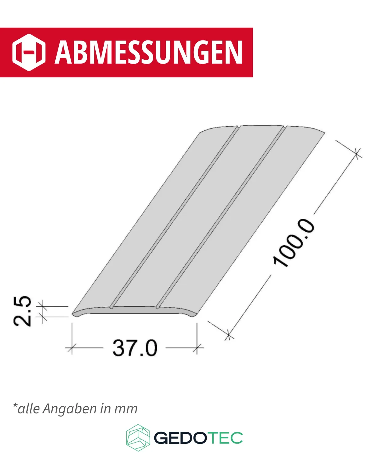 Gedotec Profilo Transizione Bronzo 100 cm Alluminio