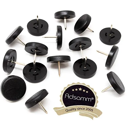 Adsamm PG-N-BL-25-16 pattini plastica neri 25 mm 16 pezzi