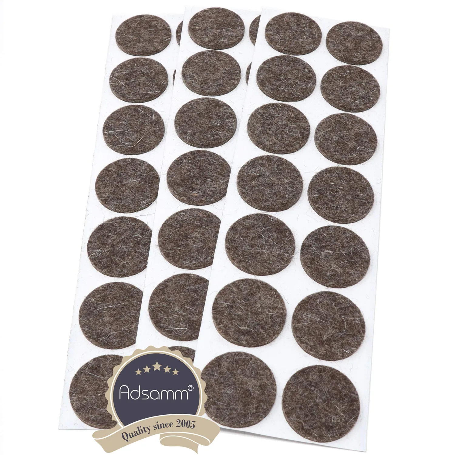 Adsamm Quality 32 mm feltrini autoadesivi 42 pezzi marrone tondi