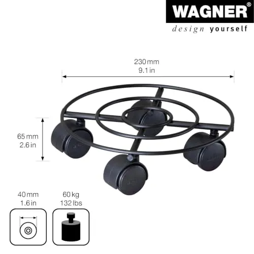 Wagner Draht GH 0942 sottovaso ruote Ø23 cm 60 kg