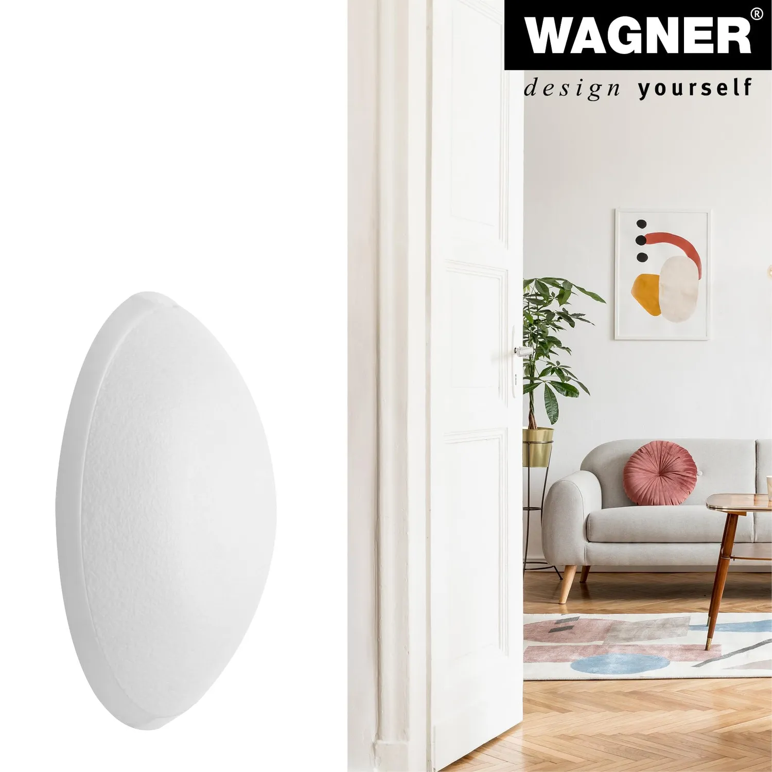 Wagner 15236011 paracolpo a parete bianco Ø 60 mm plastica