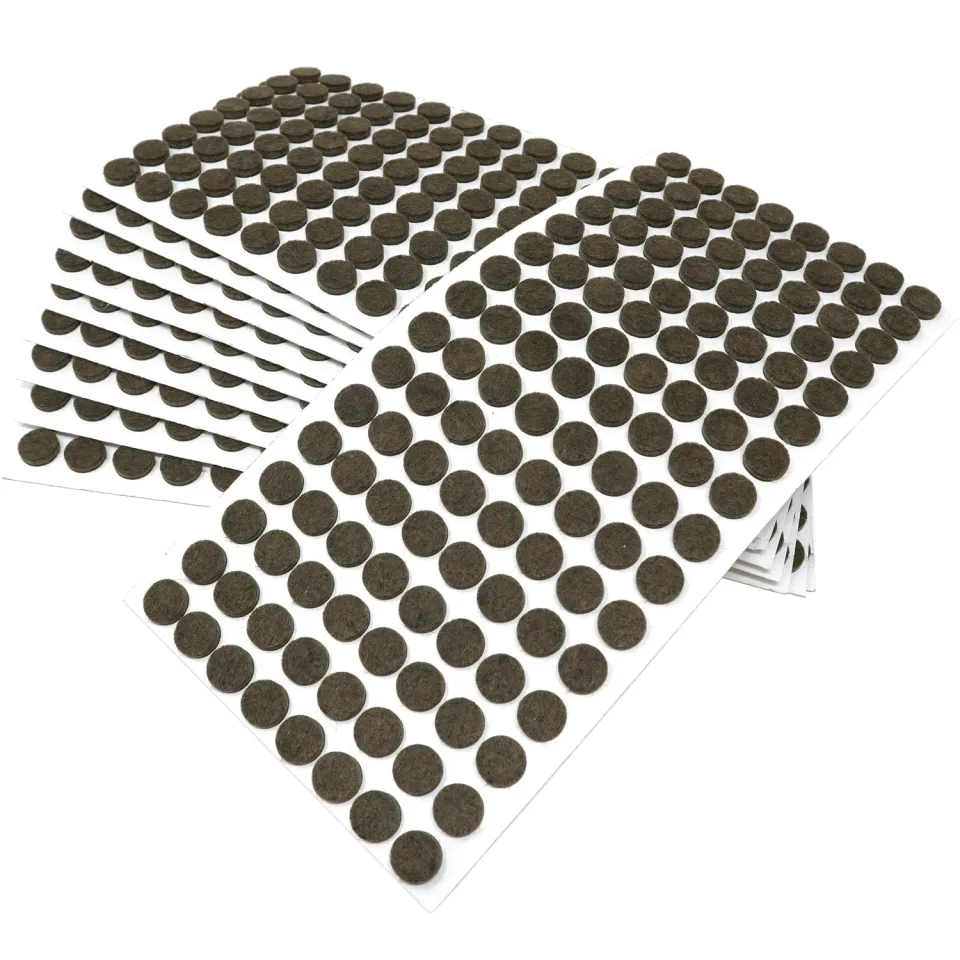 Adsamm Feltrini Autoadesivi Ø12 mm Marroni 1280 Pezzi Sottili