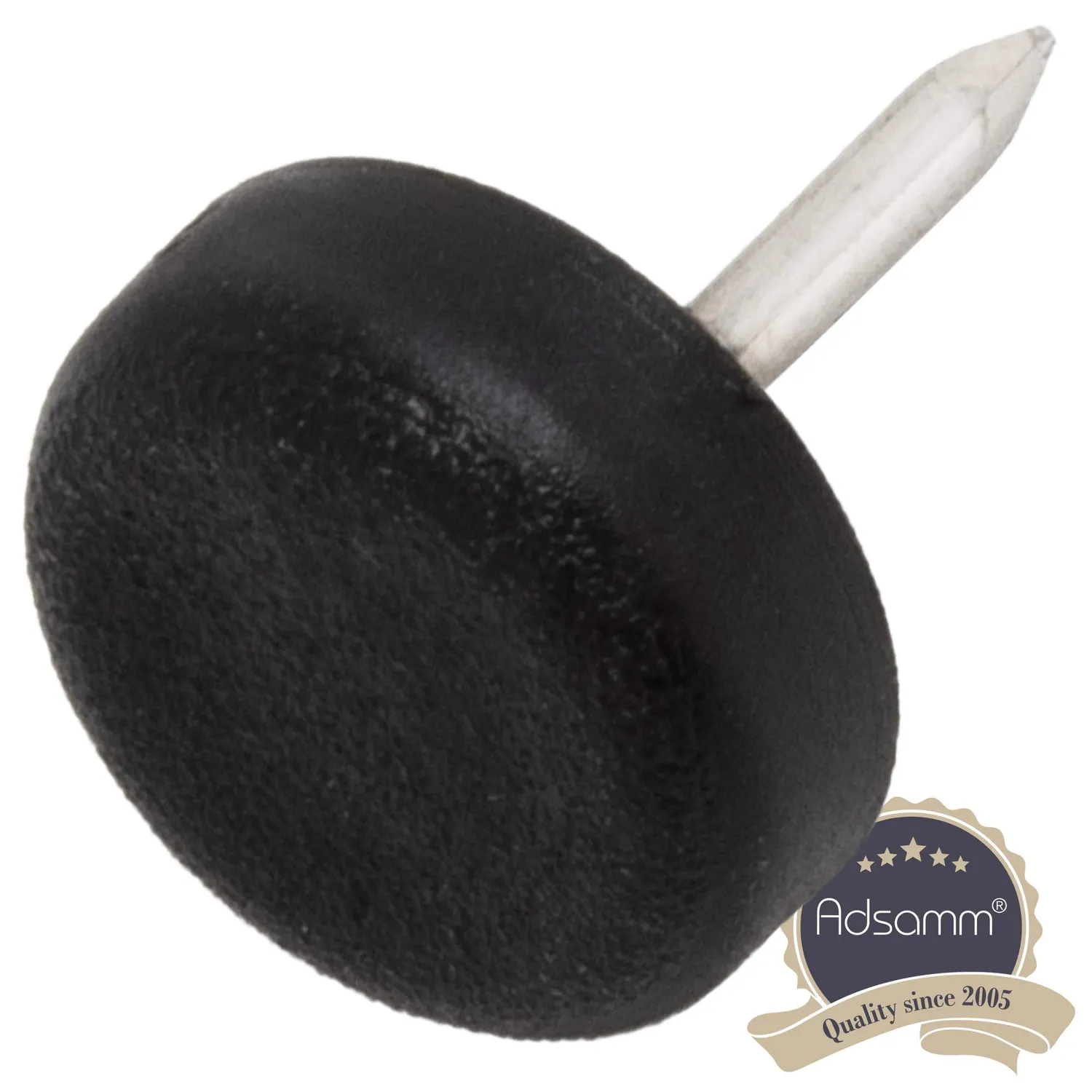 Adsamm PG-N-BL-15-4 Pattini Plastica Ø15 mm Nero 4 pz
