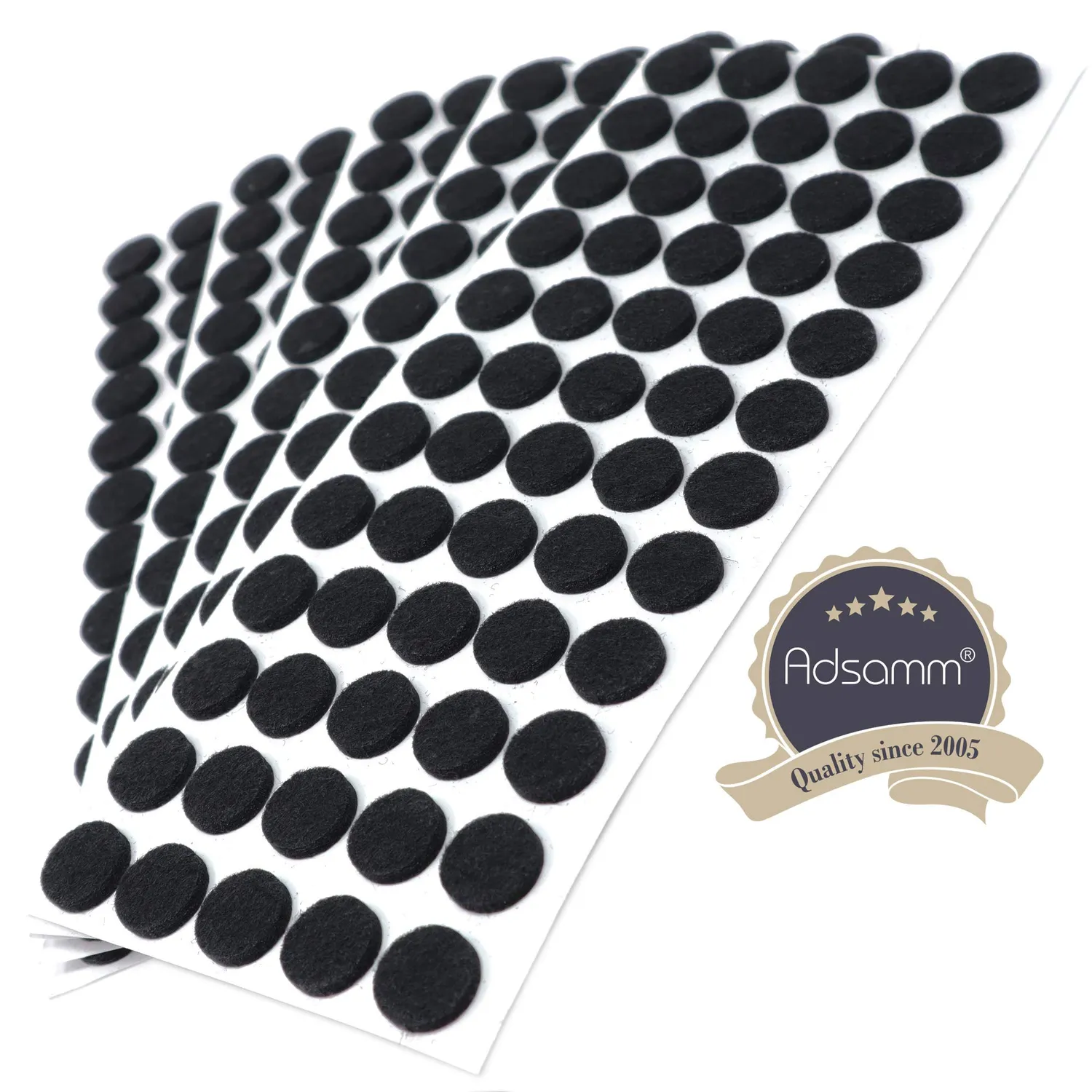 Adsamm Feltrini Autoadesivi 14 mm Neri 300 Pezzi 3,5 mm