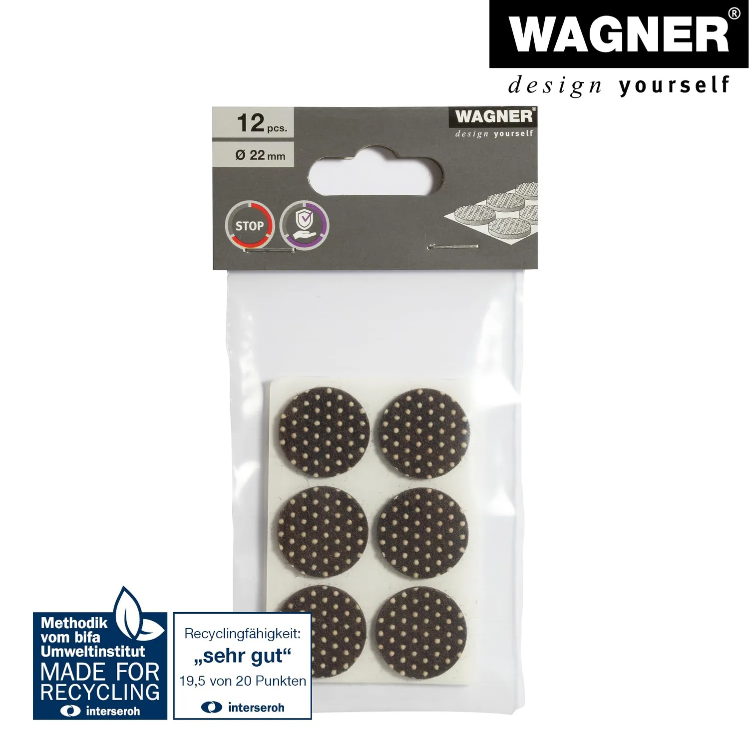 Wagner EH 0122 feltrini antiscivolo Ø22 mm 12 pezzi