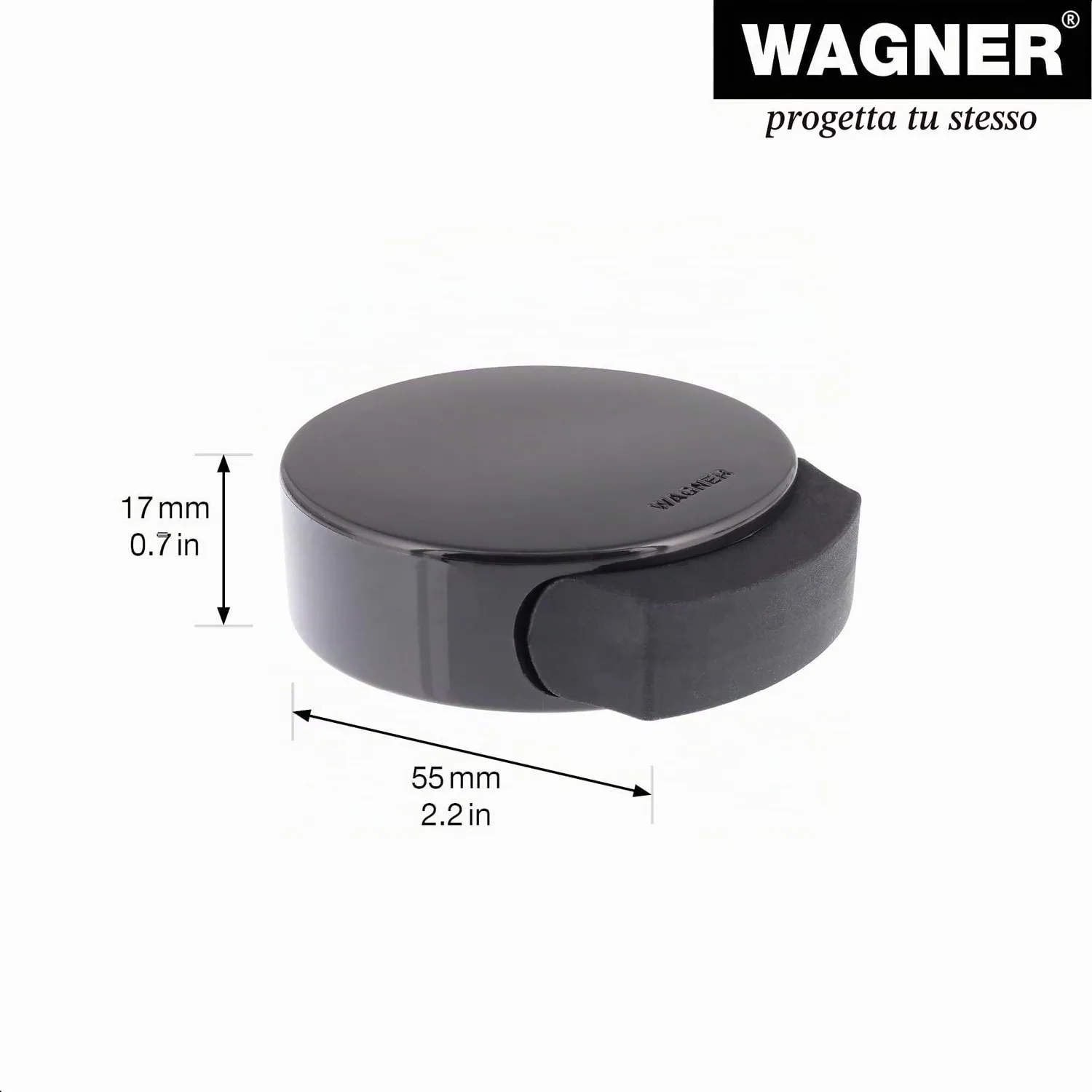 Wagner Black Deluxe EH 5106 Fermaporta Pavimento Nero Ø 50 mm