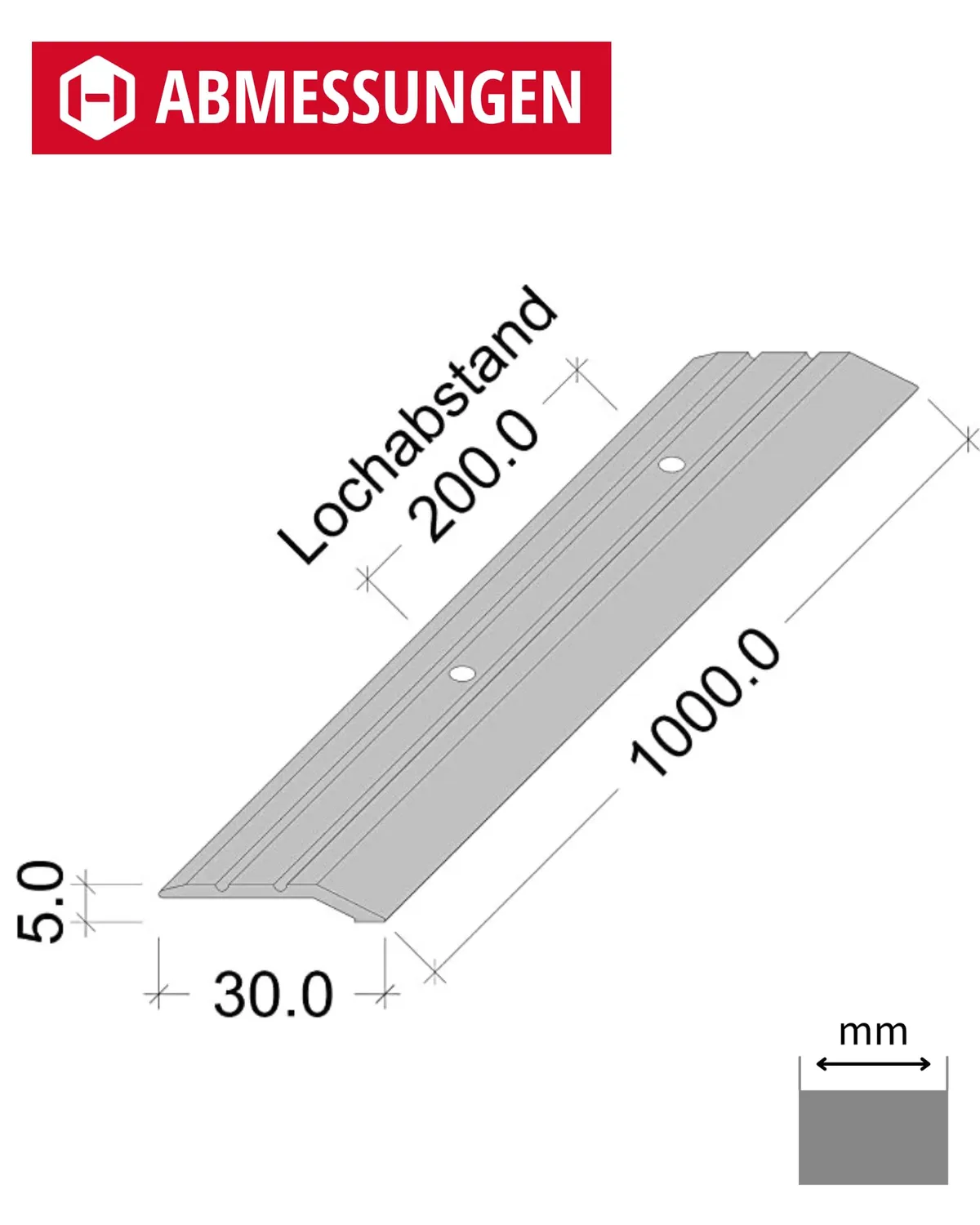 Gedotec Profilo Transizione Alluminio Bronzo 100 cm