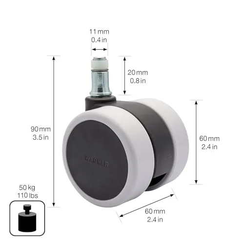 Wagner RO 0076 rotella sedia ufficio 60 mm morbida 50 kg