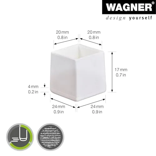 Wagner 15052199 EH 0521 tappi quadrati bianchi 4 pezzi acciaio