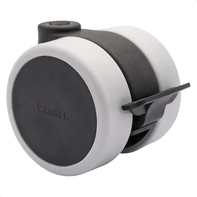 Wagner RO 0117 rullo doppio 60 mm nero con freno 50 kg
