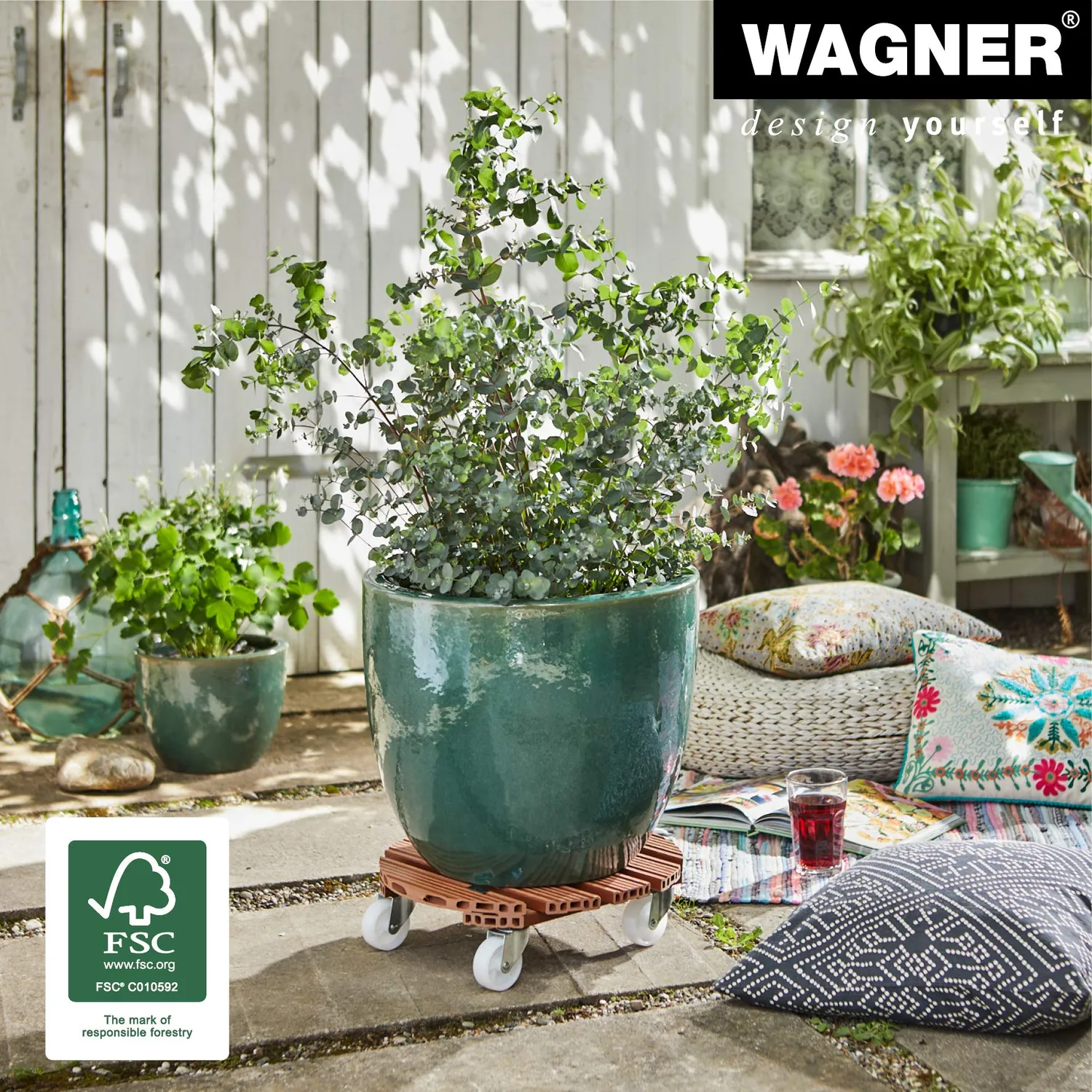 Wagner Carrello Piante Tondo Ø 38,5 cm Terracotta 150 kg