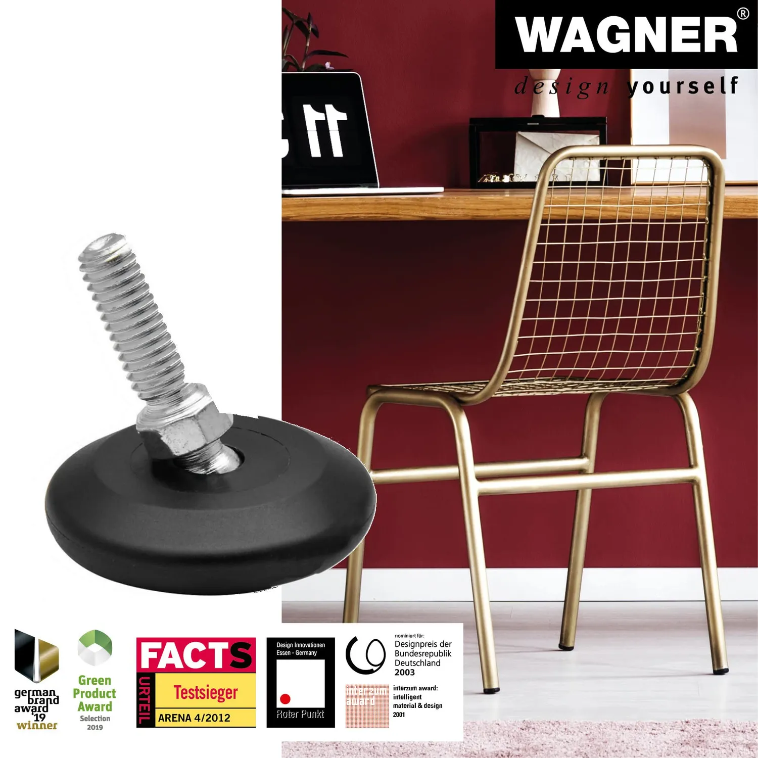 Wagner QuickClick Piedini Regolabili M8x25 HYPER Ø30 Set 4 pz