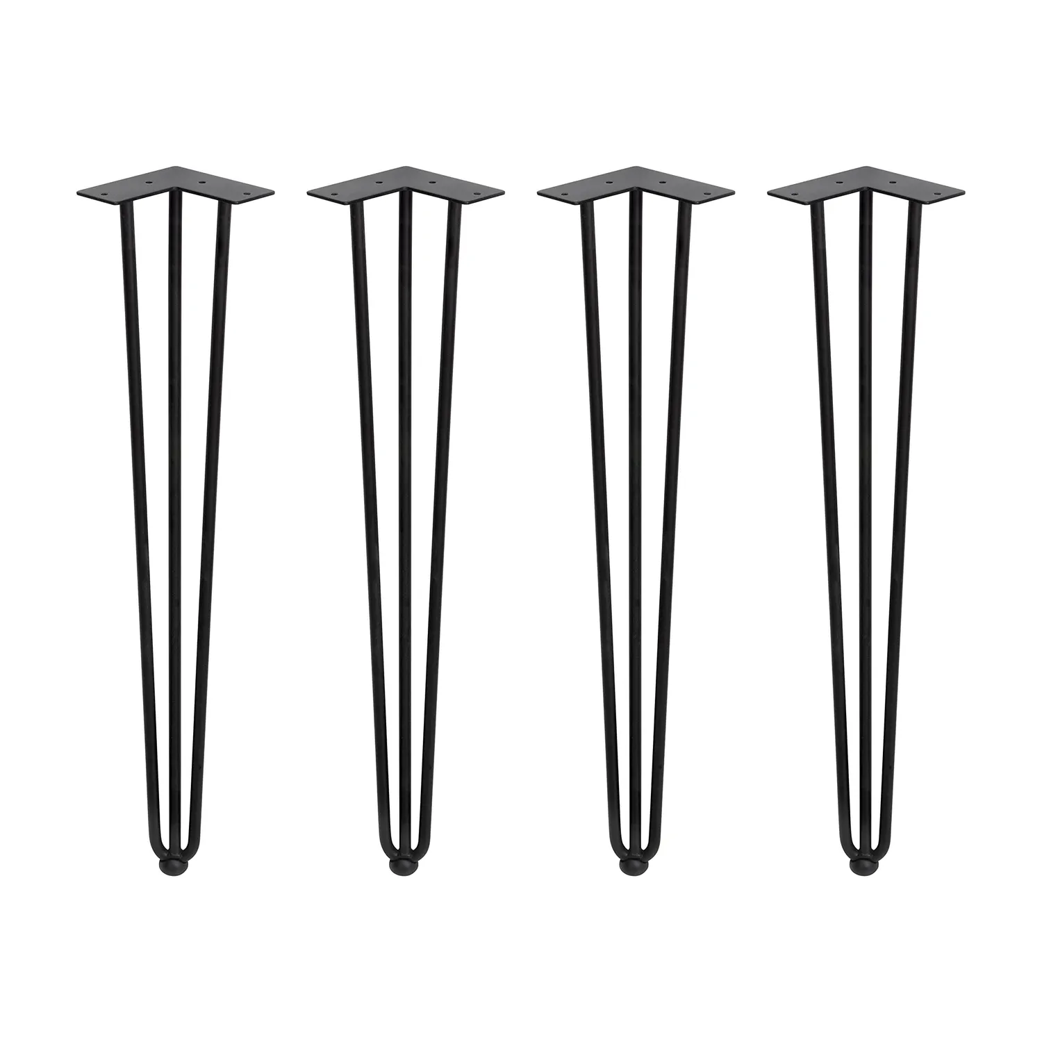 Emuca Hairpin Gambe Tavolo 400mm Nero 4 Pezzi Acciaio