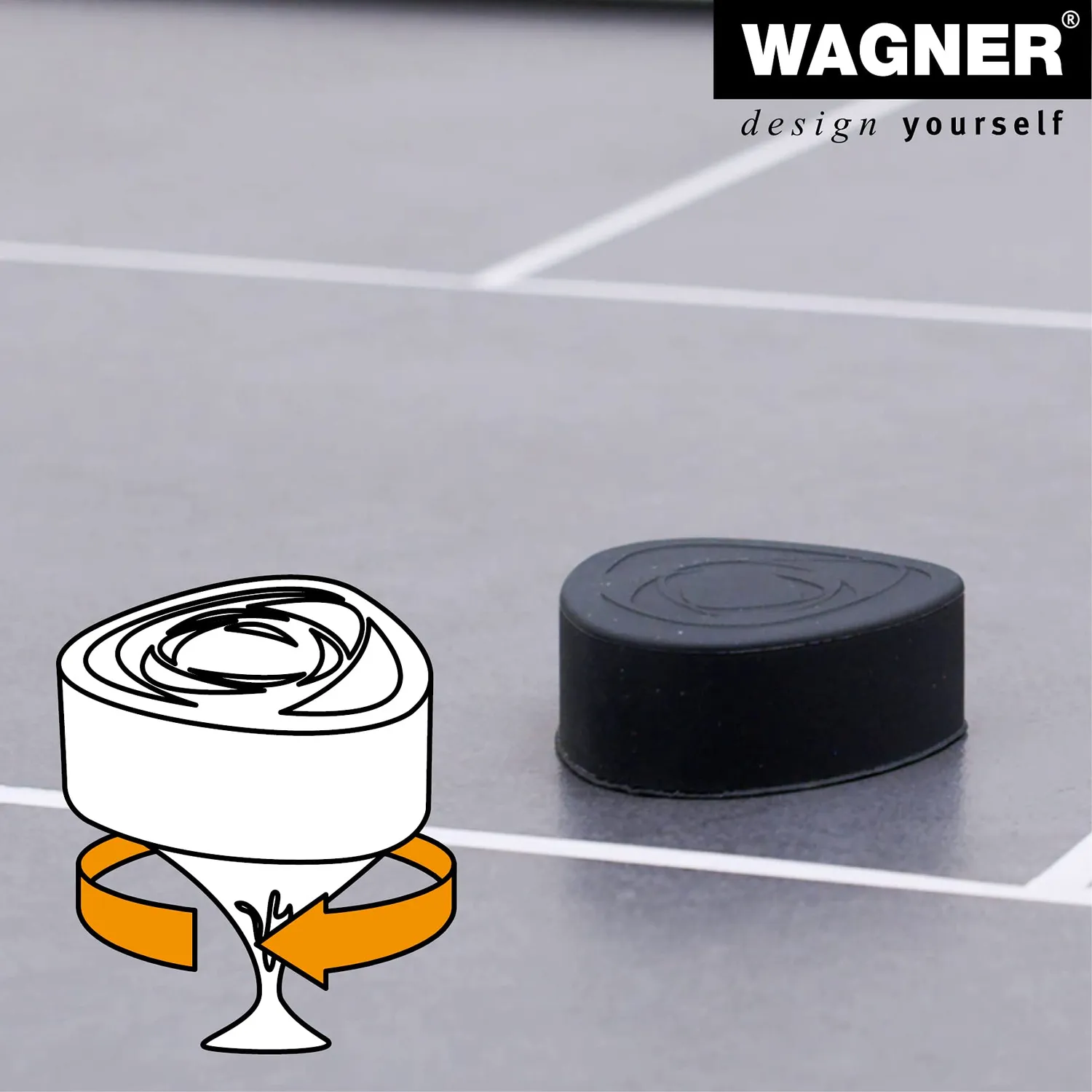 Wagner Space Design 15515211 fermaporta pavimento gomma Ø 54 mm
