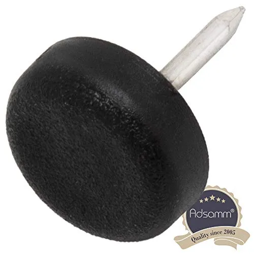 Adsamm PG-N-BL-15-4 Pattini Plastica Ø15 mm Nero 4 pz
