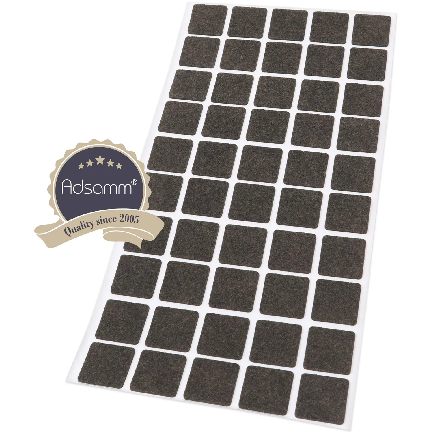 Adsamm ultrasottili 20x20 mm feltrini marroni 50 pz 1,5 mm