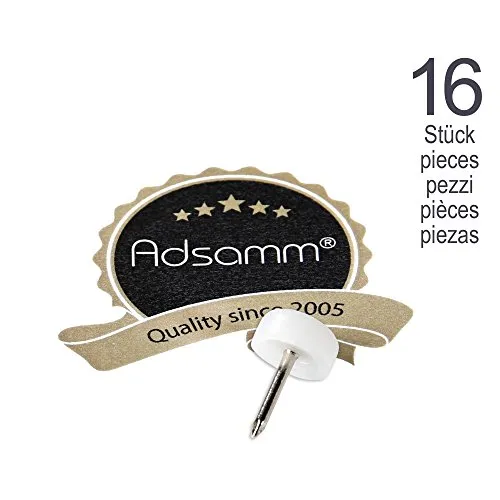 Adsamm PG-N-WH-13-16 feltrini con chiodo bianchi 16 pezzi Ø 13 mm
