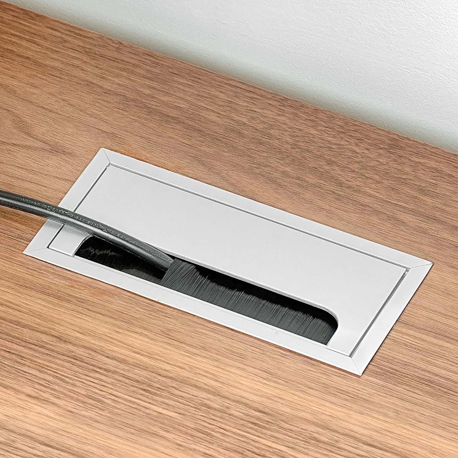 Emuca Passacavo Rettangolare 160x80 Anodizzato Opaco 5 Pezzi