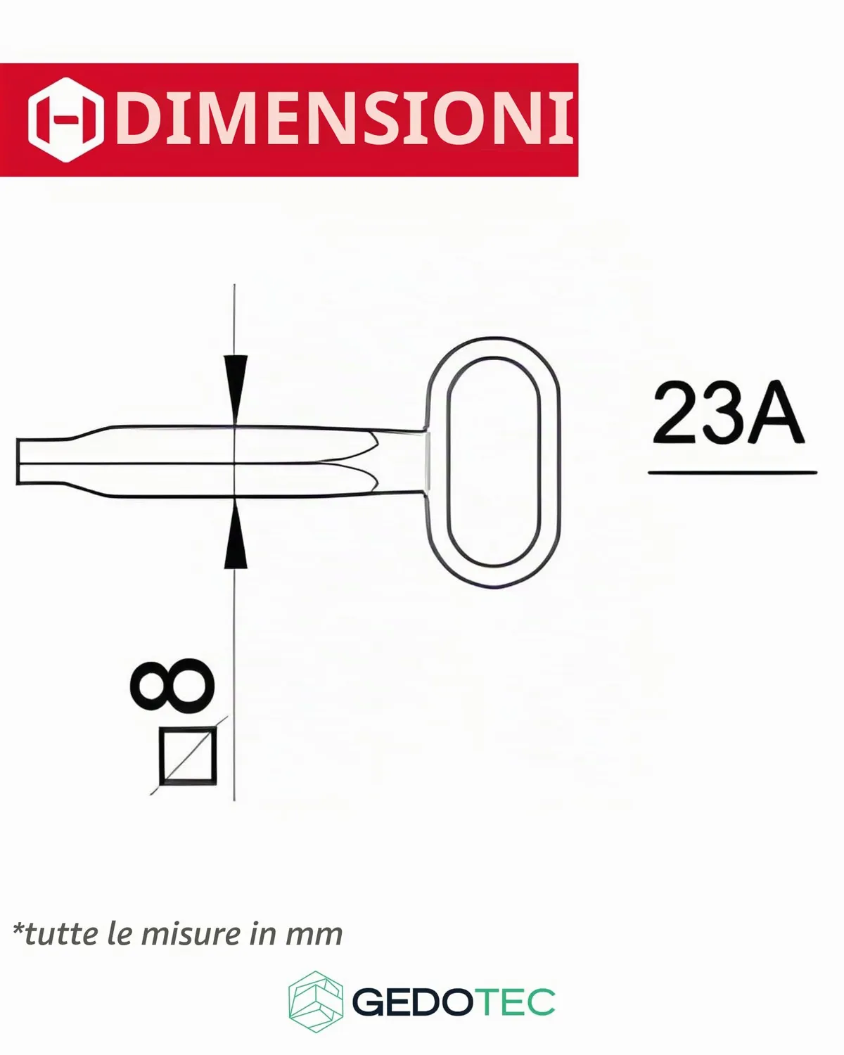 Gedotec EASY chiave quadrata 8x8 mm zinco 1 pezzo