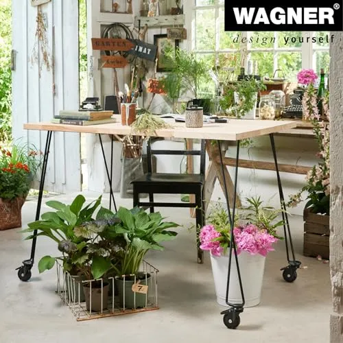 Wagner Hairpin Leg ST 8289 gamba per mobili con ruota nera 81 cm