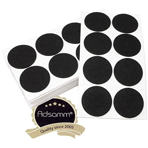 Adsamm feltrini autoadesivi Ø 60 mm neri 80 pezzi tondi feltro