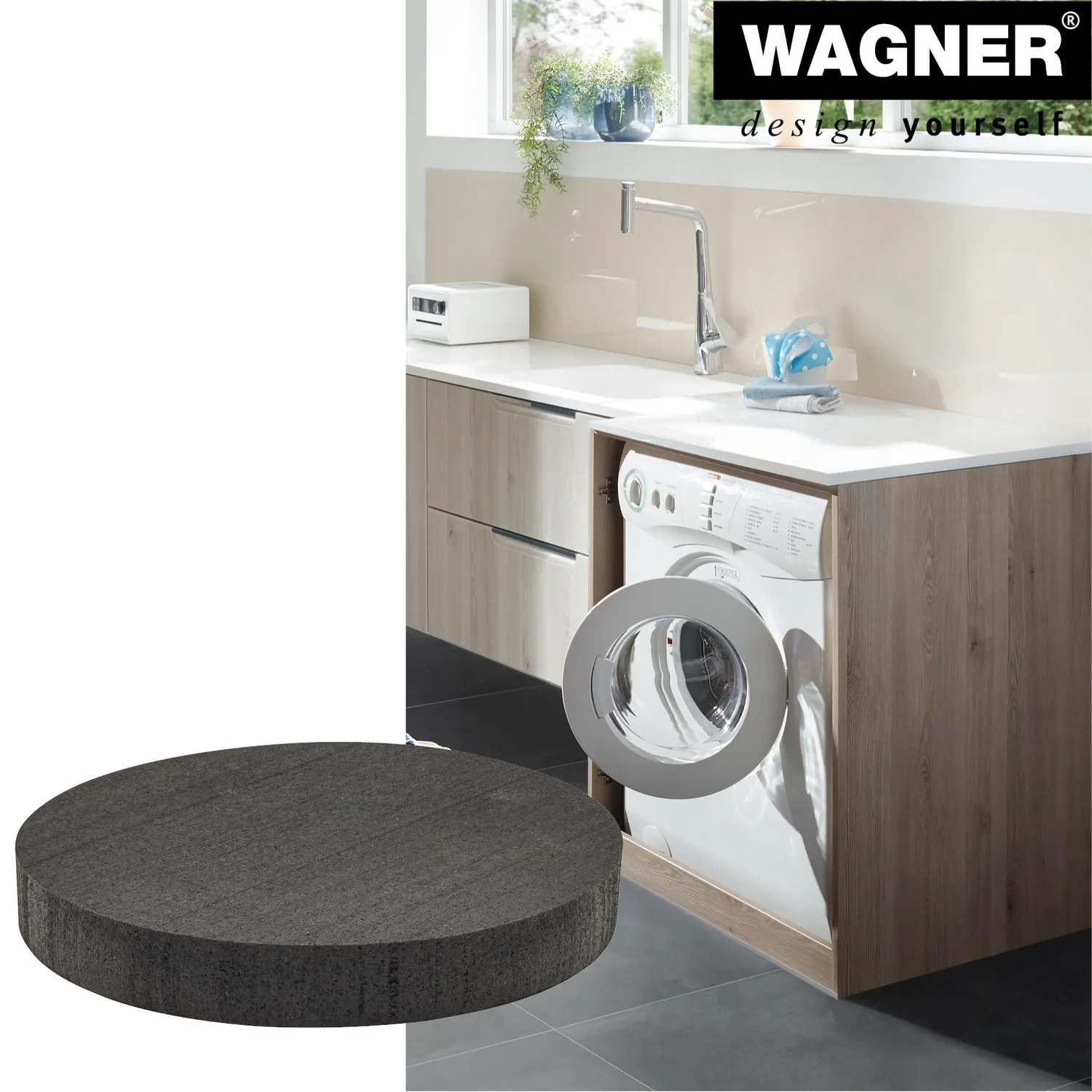 Wagner EH 1960 antivibranti lavatrice neri 2 pezzi elastici