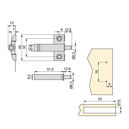 Emuca pistone ammortizzatore ante set 10 pezzi grigio