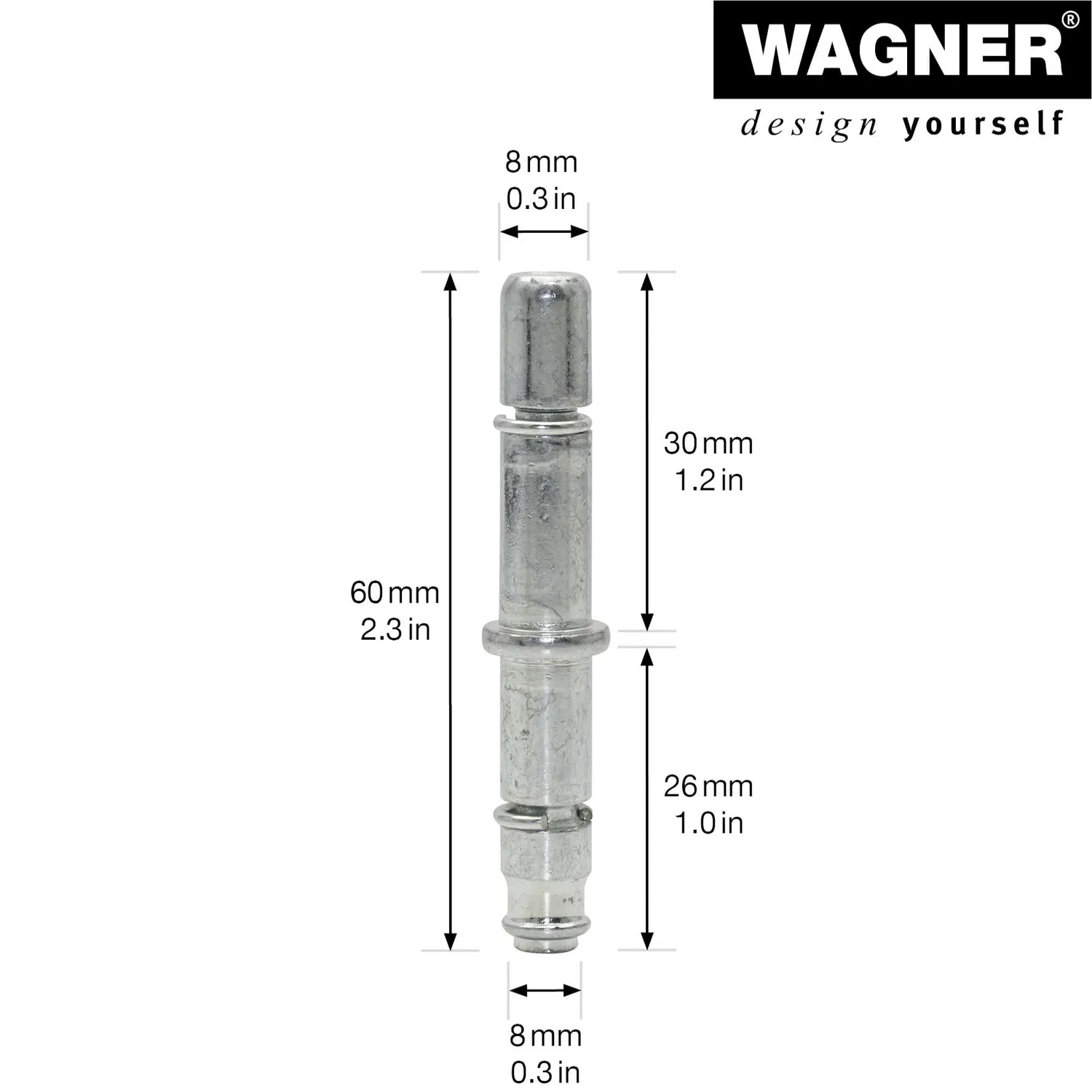 WAGNER RO 0097 perno riduttore Ø8 mm 2 pezzi acciaio