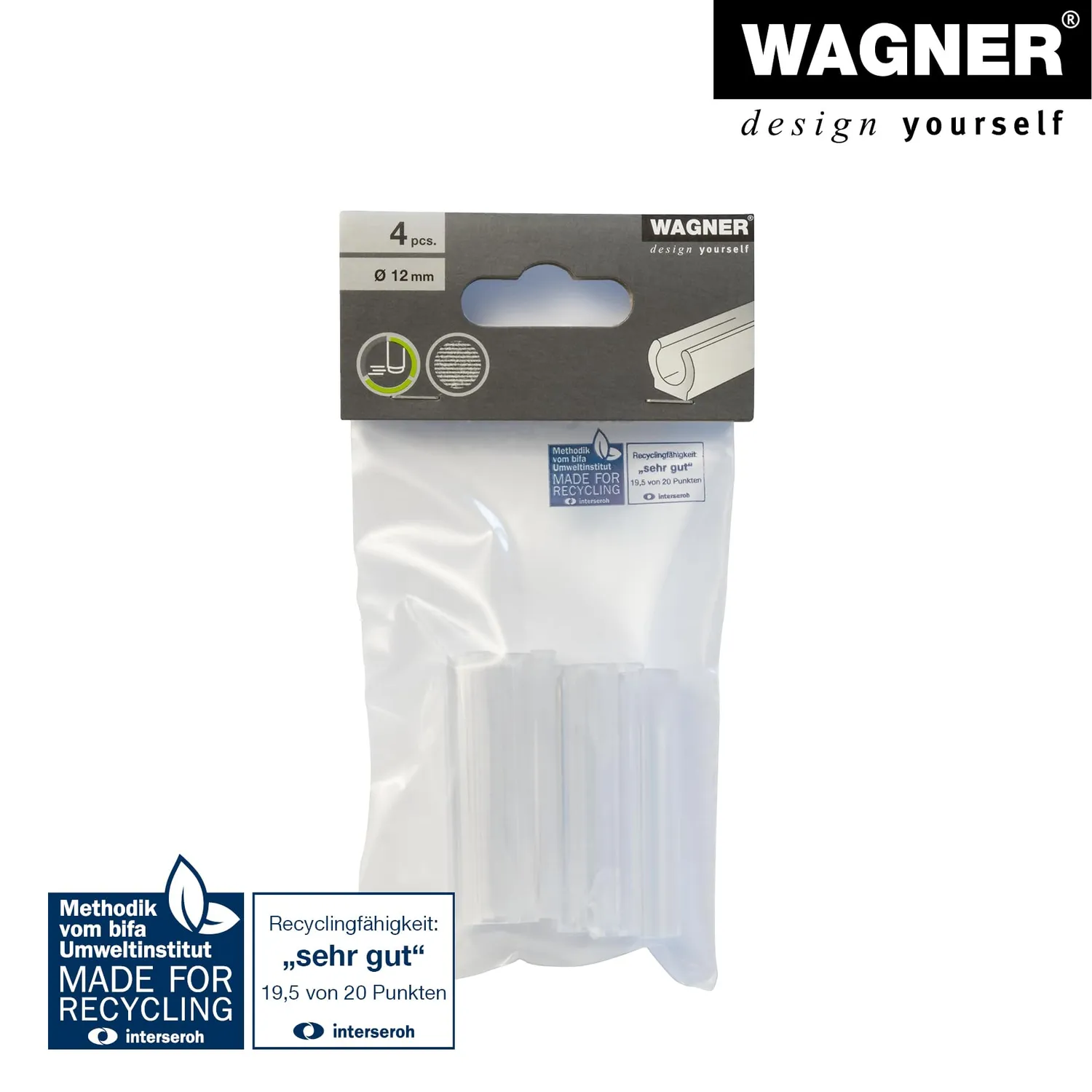 Wagner tappi morsetto tubo rotondo plastica trasparente 4 pezzi