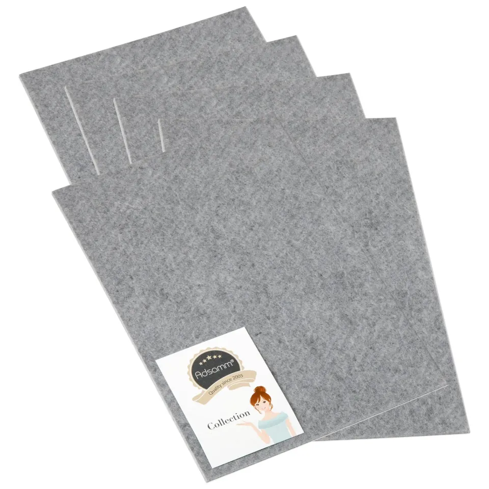 Adsamm fogli feltro autoadesivo grigi 200x300 mm 5 pezzi