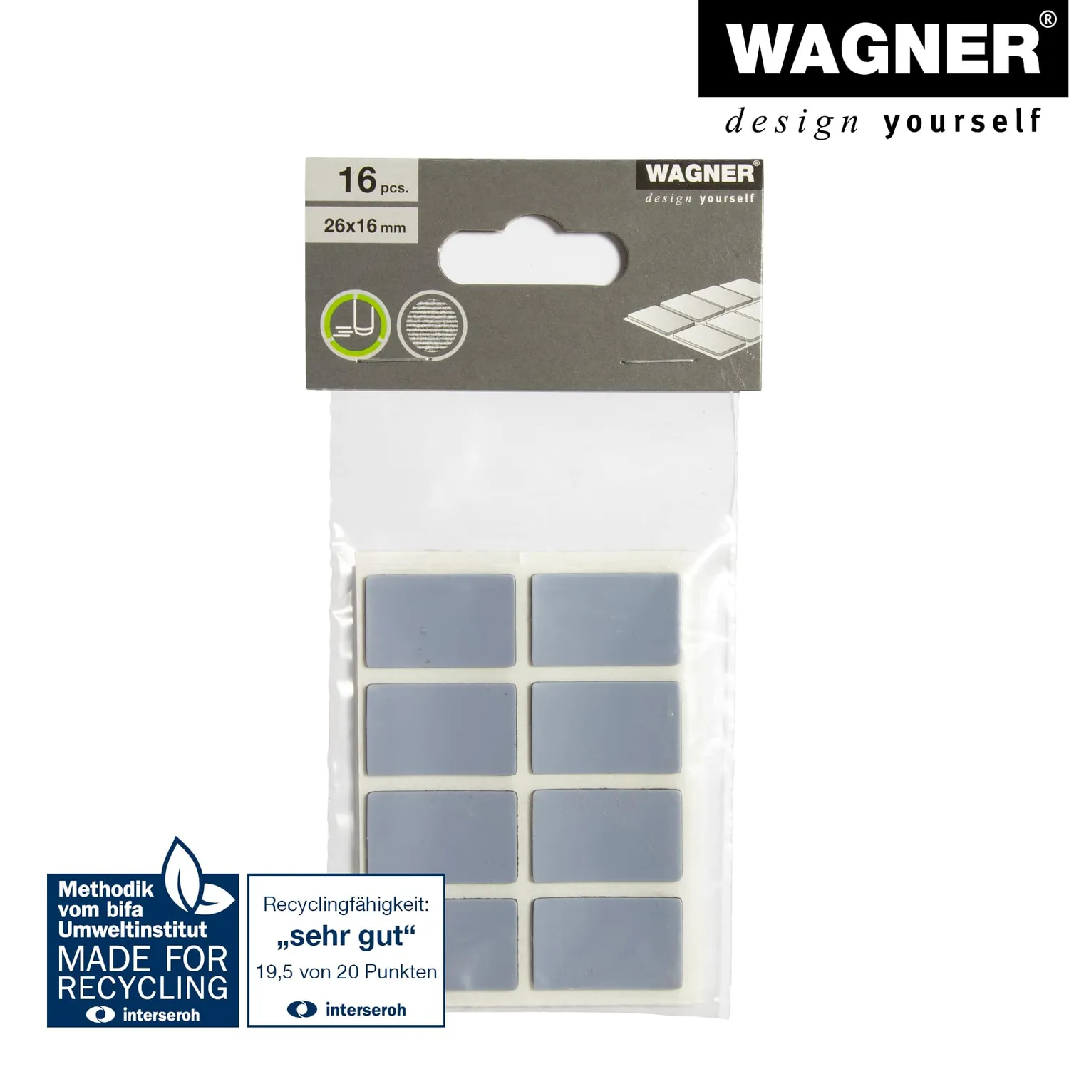 Wagner EH 1226 16122699 pattini PTFE 16x26 mm 16 pz grigi