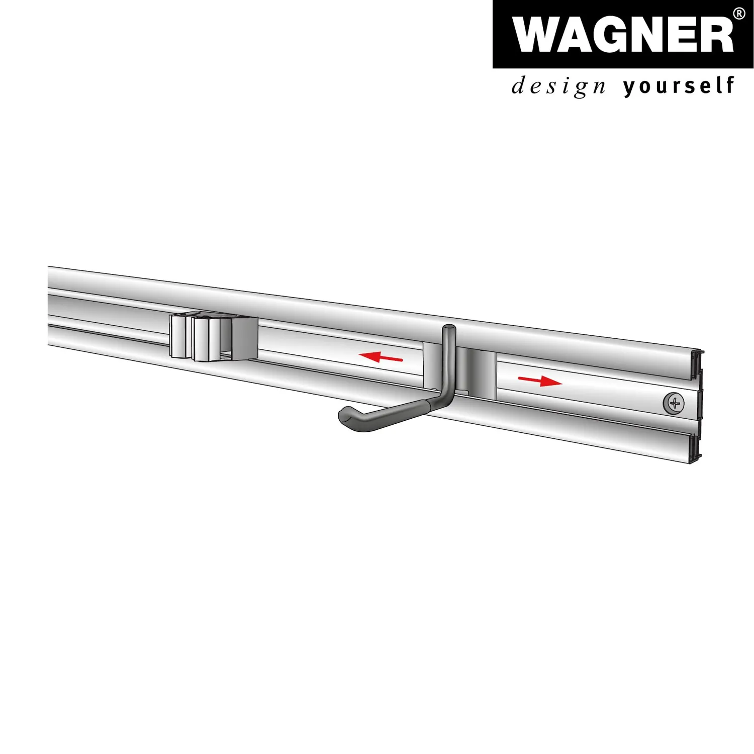 Wagner hooks4tools Single gancio singolo 70x45x45 mm nero