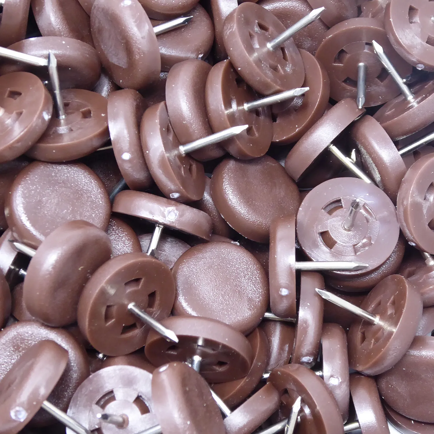 Adsamm 22 mm pattini marroni 100 pezzi con chiodo legno