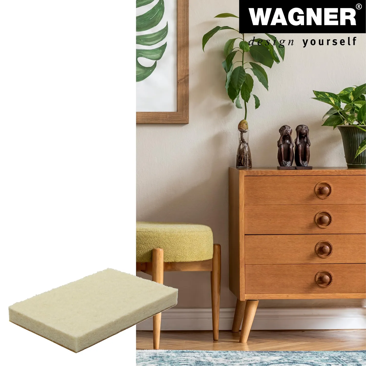 Wagner Big Pads 15125699 feltrini 36x55 mm 4 pezzi lana
