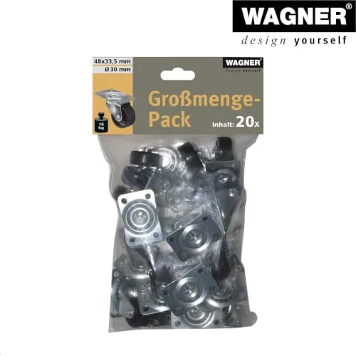 Wagner RO 2109 rotelle girevoli Ø 30 mm nere set 20 pezzi