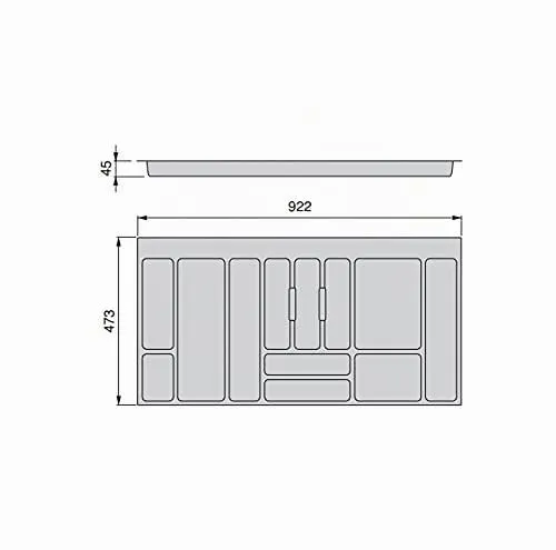 Emuca Vertex portaposate 1000 mm antracite plastica