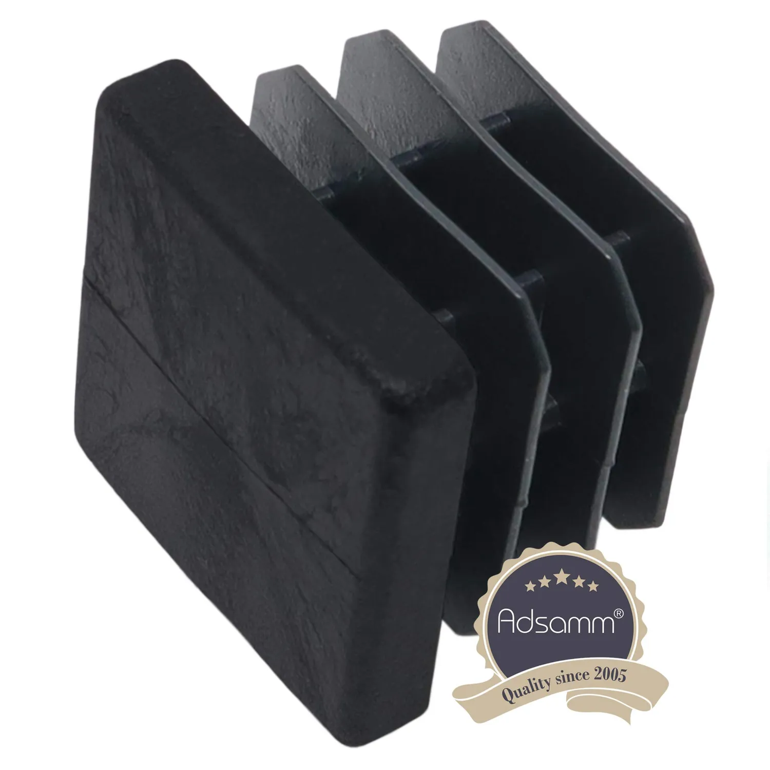Adsamm 21x21-23x23 mm puntali quadrati neri 4 pezzi lamellari