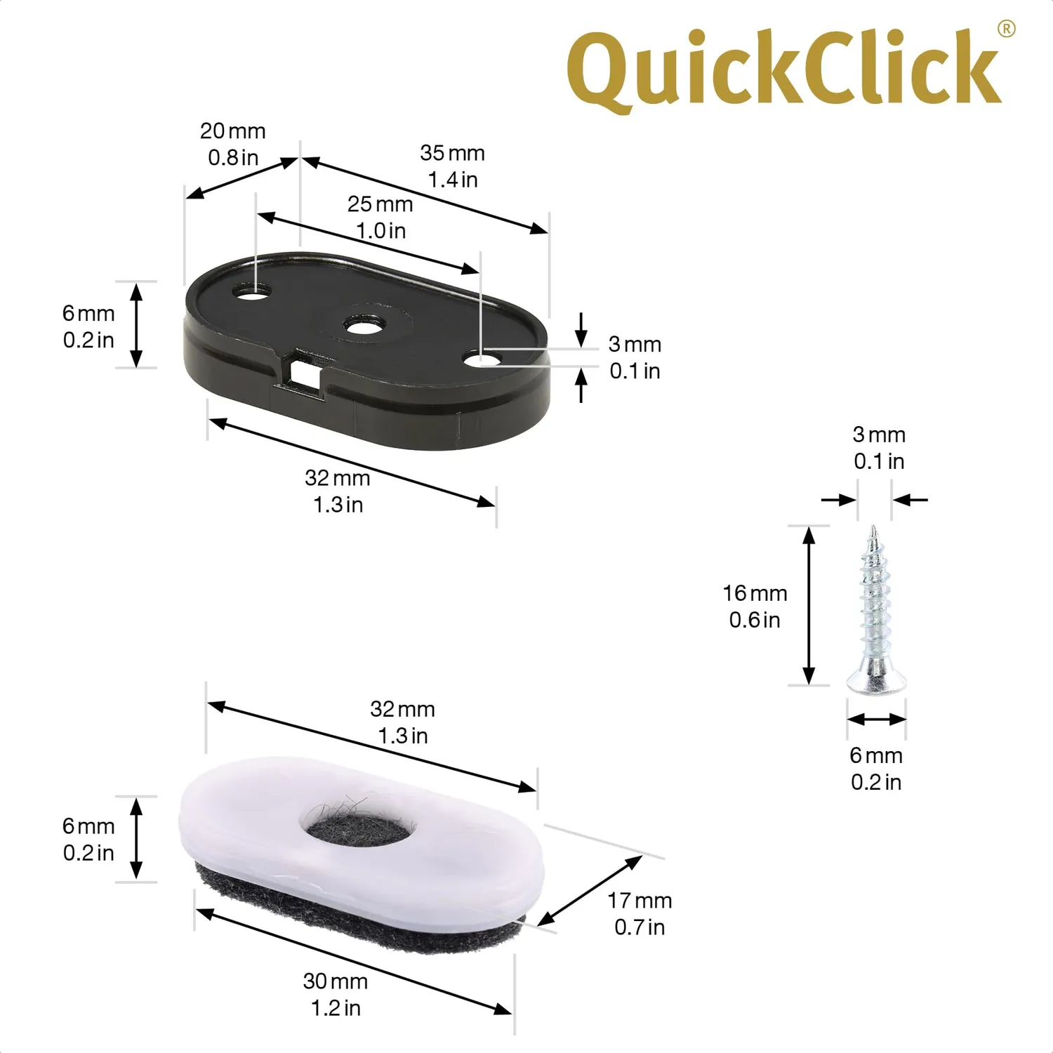 Wagner QuickClick 15783400 feltrini ovali 35x20 mm 4 pz