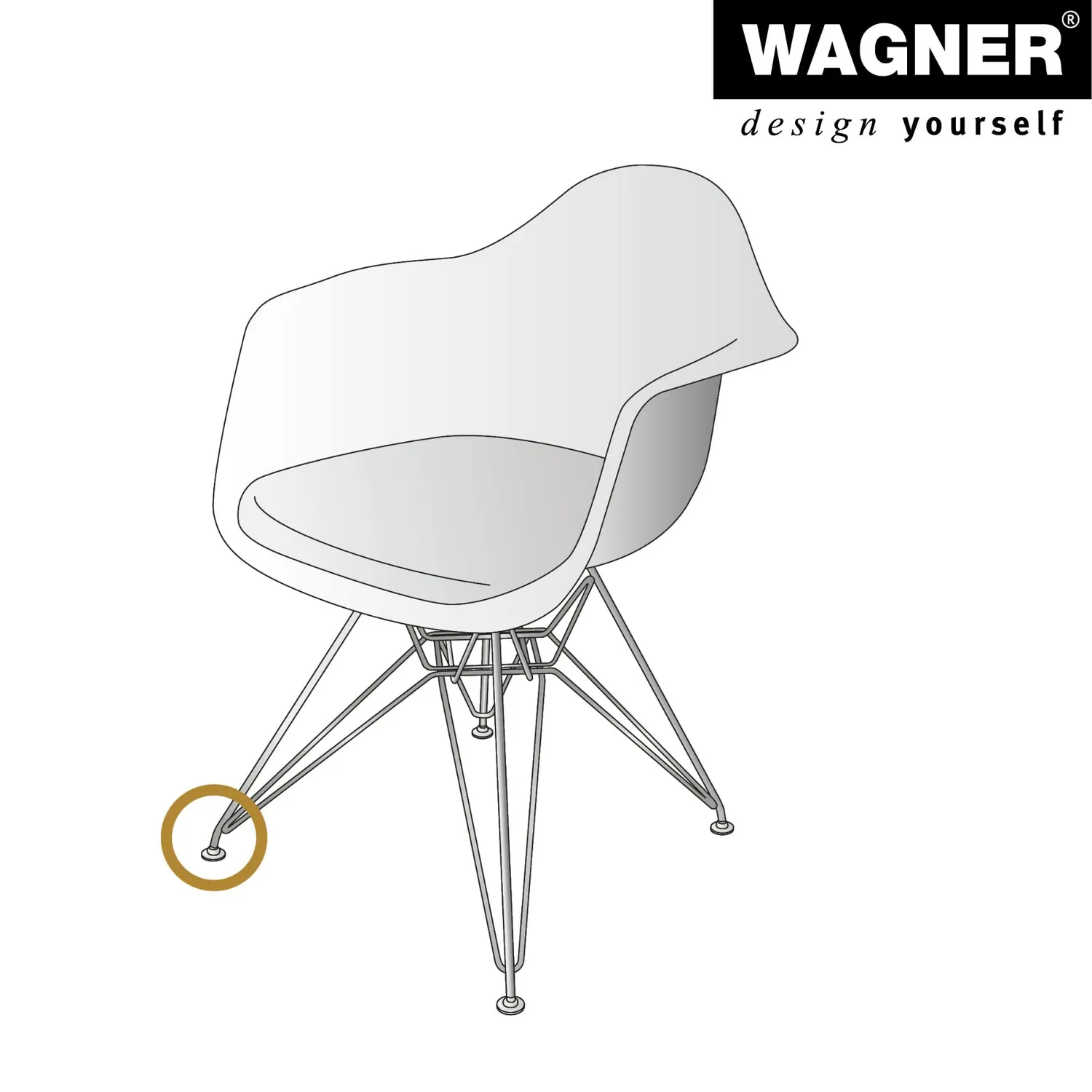 Wagner QuickClick piedini regolabili M8x25 feltro 4 pz