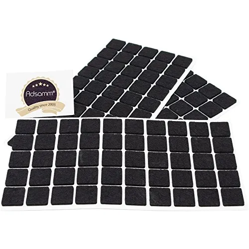 Adsamm 20x20 mm feltrini autoadesivi 150 pezzi neri spessore 3,5 mm