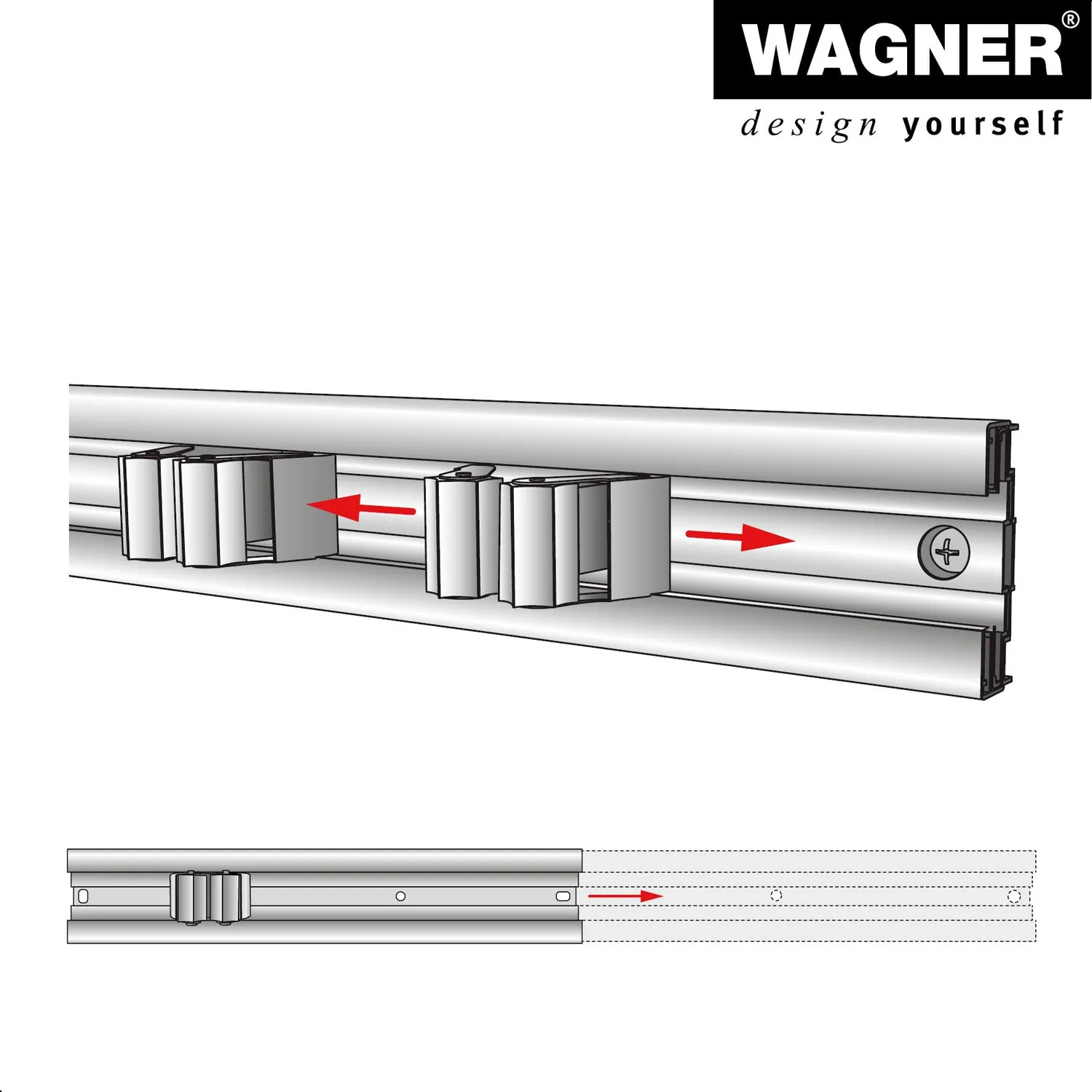 WAGNER hooks4tools 15529611 portautensili binario 5 clip nero