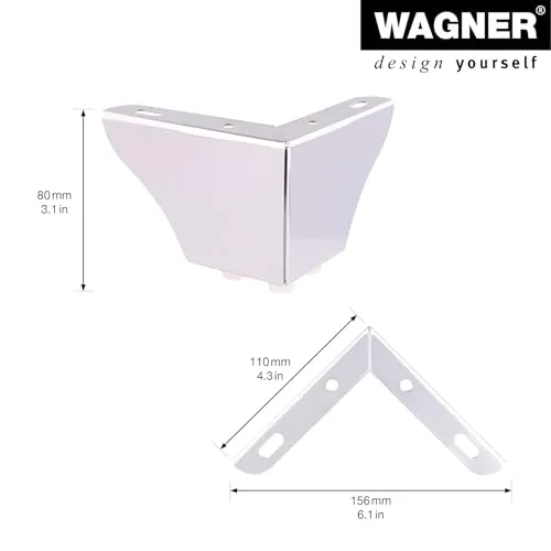 WAGNER SOFA WINGS piedi cromati 12x12x8 cm 4 pz