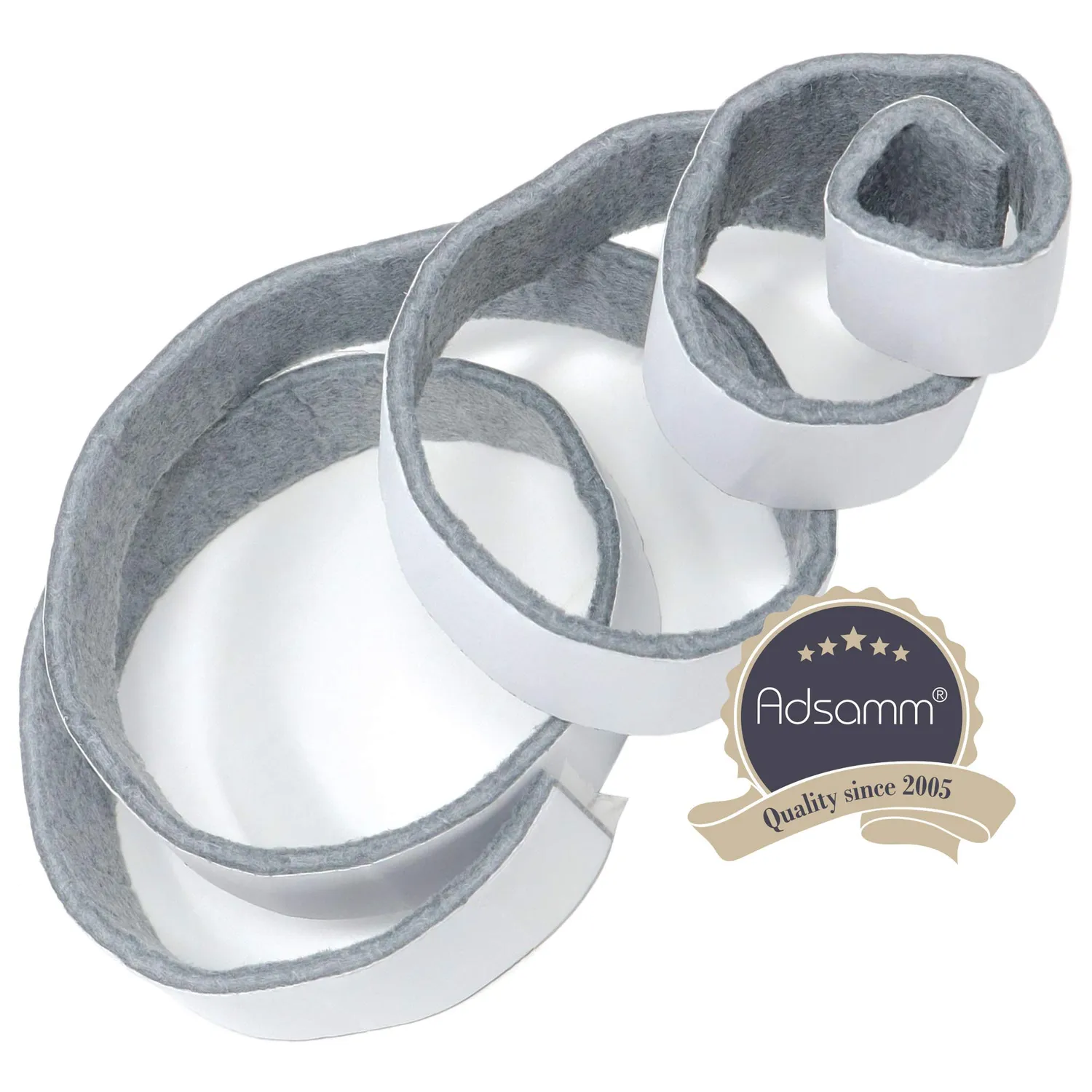 Adsamm feltro autoadesivo grigio nastro 19 mm 3 rotoli