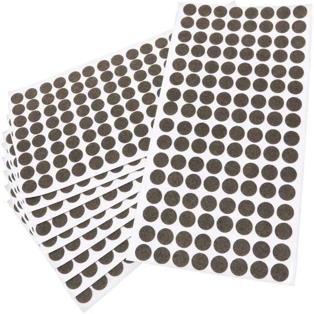 Adsamm Feltrini Autoadesivi Ø 12 mm Rotondi Marroni 1280 pz Sottili