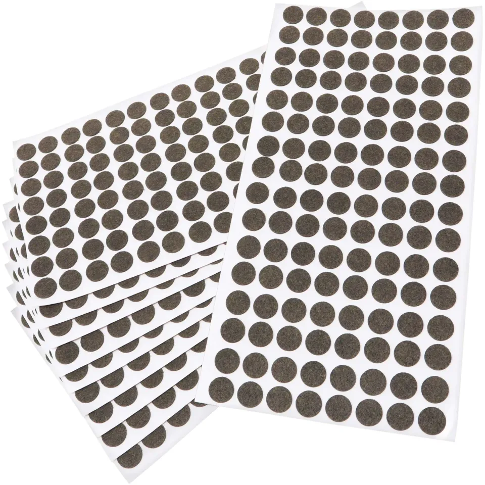 Adsamm Feltrini Autoadesivi Ø 12 mm Rotondi Marroni 1280 pz Sottili
