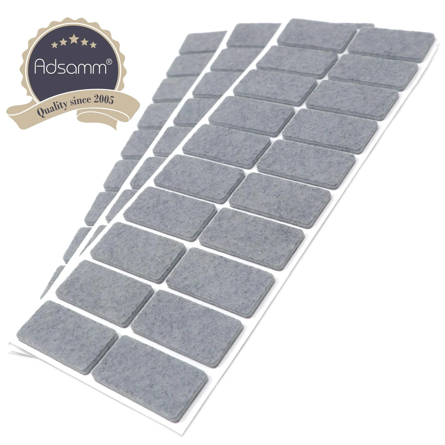 Adsamm feltrini adesivi grigi 20x40 mm 60 pezzi feltro