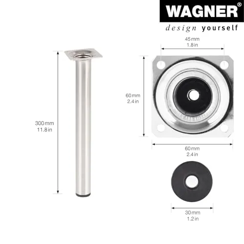 Wagner Classic ST 1130 gamba mobili inox 30 cm