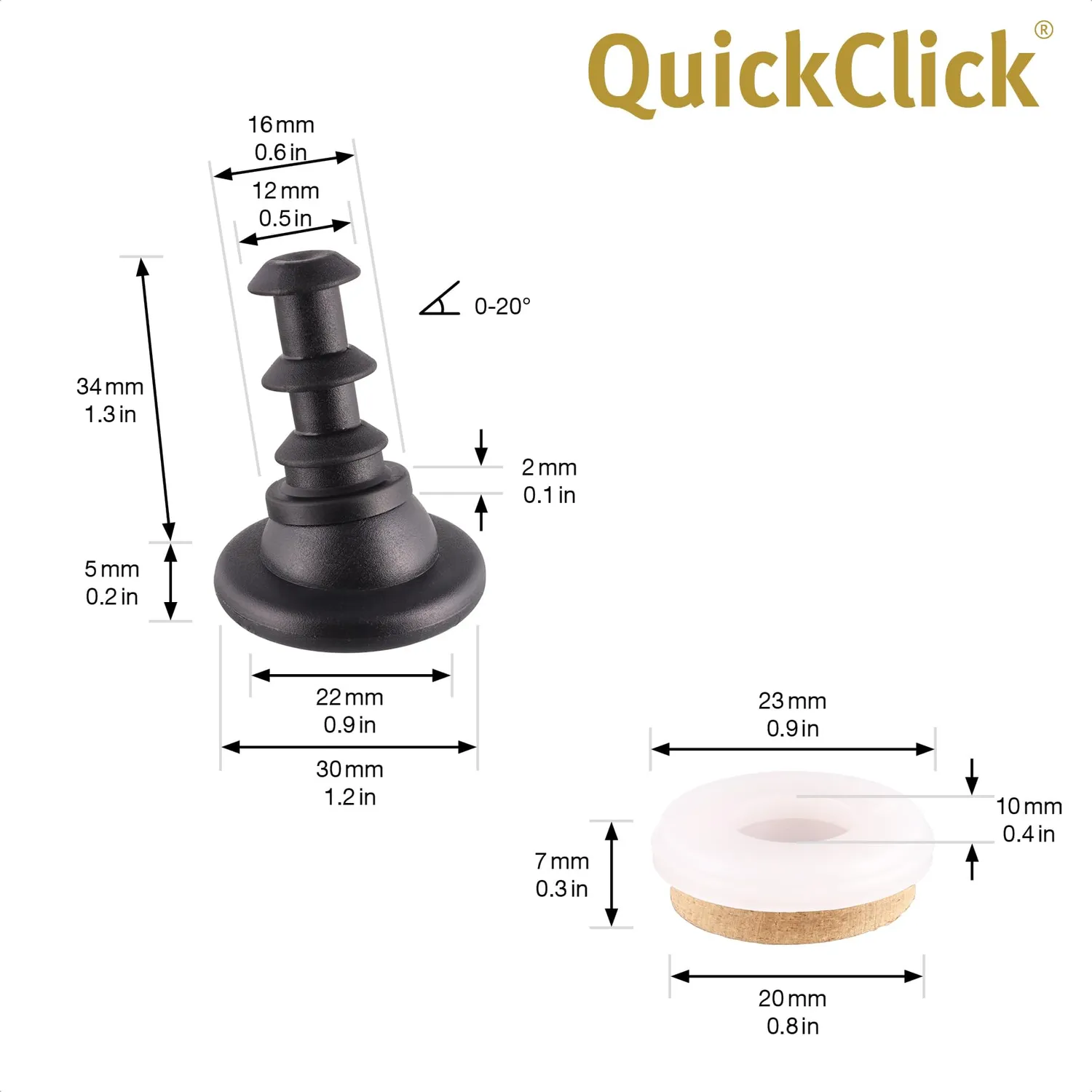 Wagner QuickClick 16781200 feltrini inserire 12/16 mm 4pz Vitra