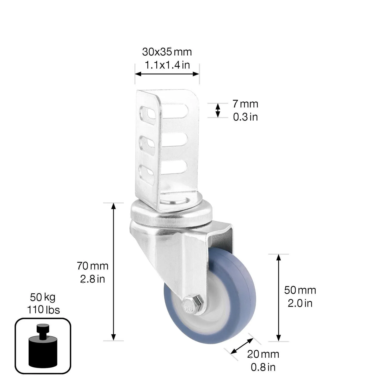 Wagner GreenBox Light 02315000 ruote girevoli 50 mm 4 pezzi