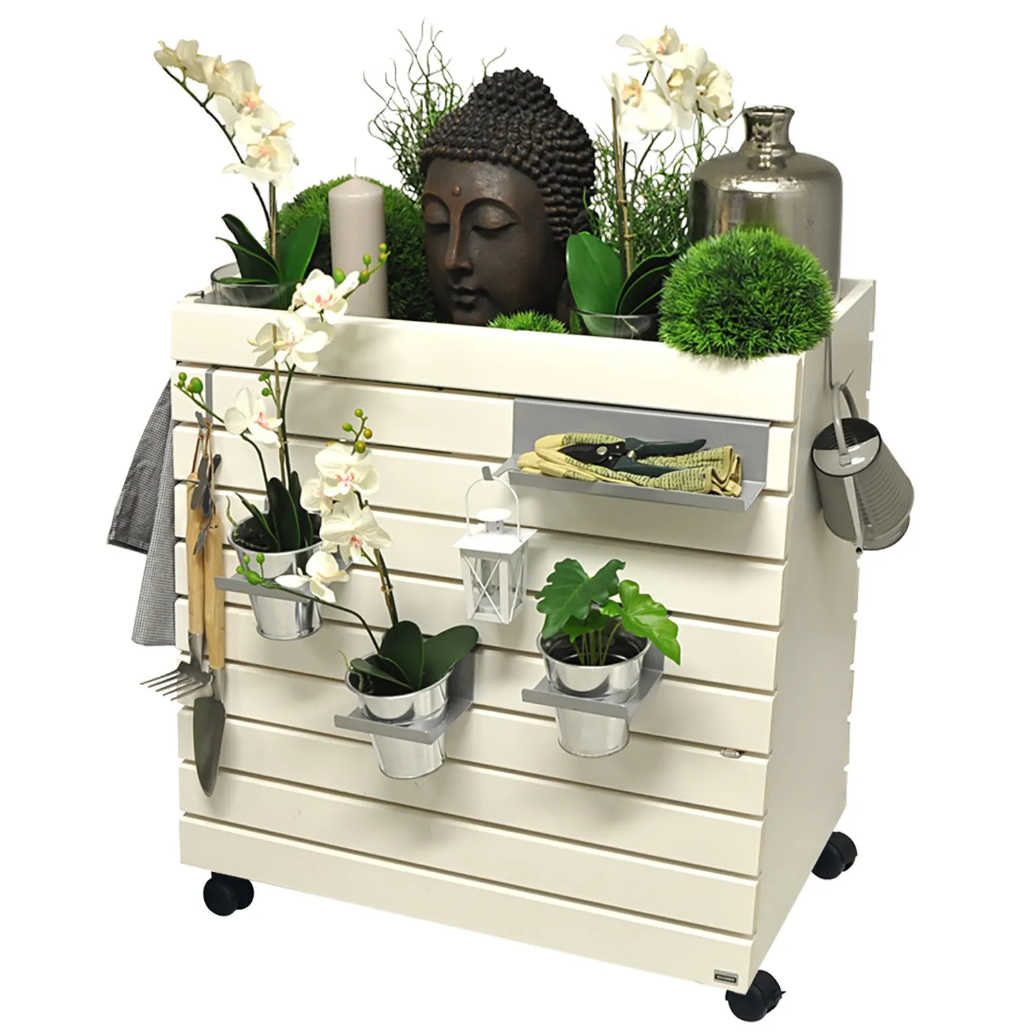 WAGNER GreenBOX L fioriera rialzata legno 79x80x43 cm con ruote